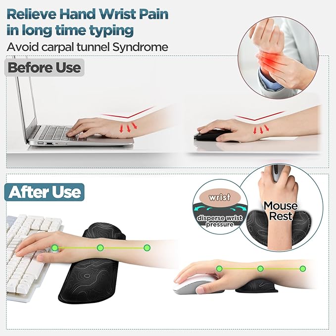 Gimars Enlarge Silky and Superfine Fabric Gel Memory Foam Keyboard Wrist Rest - Image 4