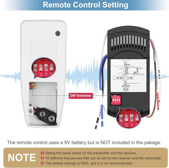 Universal Ceiling Fan Remote Control Kit Dimmable, Replacement - Image 5