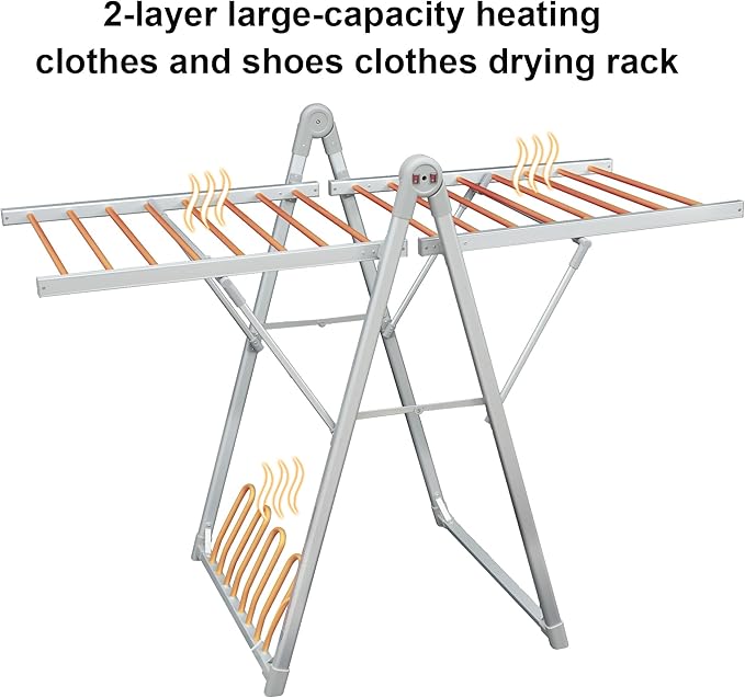 SHARNDY Electric Heating Clothes Drying Rack, Foldable Clothes Drying Rack - Image 2