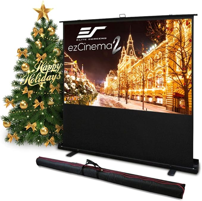 Elite Screens ezCinema 2, 110-inch 16:10 Portable Manual Floor Pull Up Scissor by EliteScreensInc