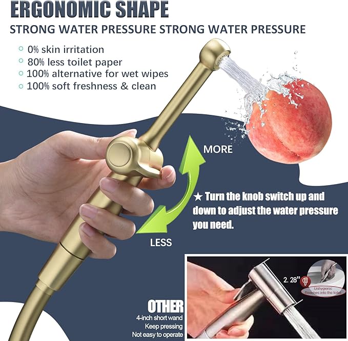 SonTiy Handheld Bidet Toilet Sprayer, Brass Cloth Diaper Sprayer Hand Held - Image 5