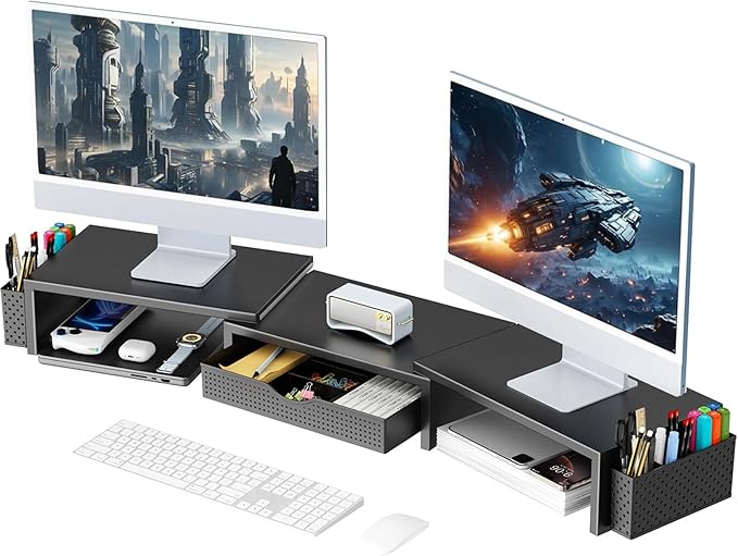 gianotter Dual Monitor Stand Riser, Desk Organizer by gianotter