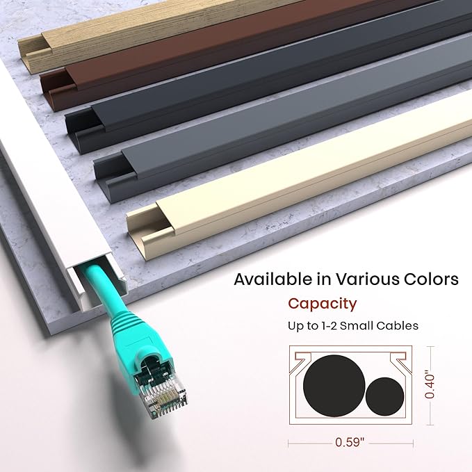 EVZA 157in Cord Hider for 1-2 Wire, Self Adhesive One-Cord Channel Cable - Image 2