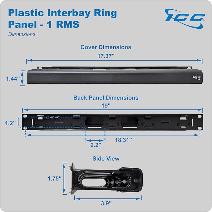 ICC 1U Ring Cable Manager Panel - Image 9