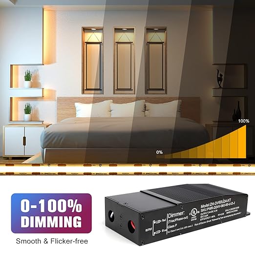 EMITEVER Dimmable LED Driver, 60W 24V Triac Power Supply, AC to DC LED - Image 4