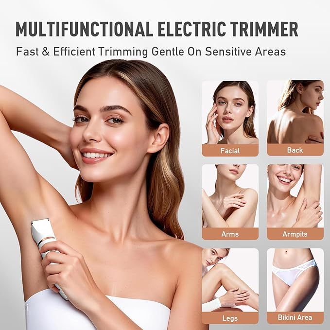 Crolanli Bikini Trimmer for Women, 3-in-1 Electric Razors for Women, IPX7 - Image 7