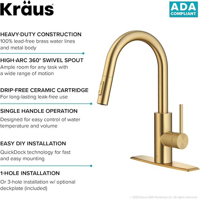 KRAUS Oletto Single Handle Pull Down Kitchen Faucet - Image 11