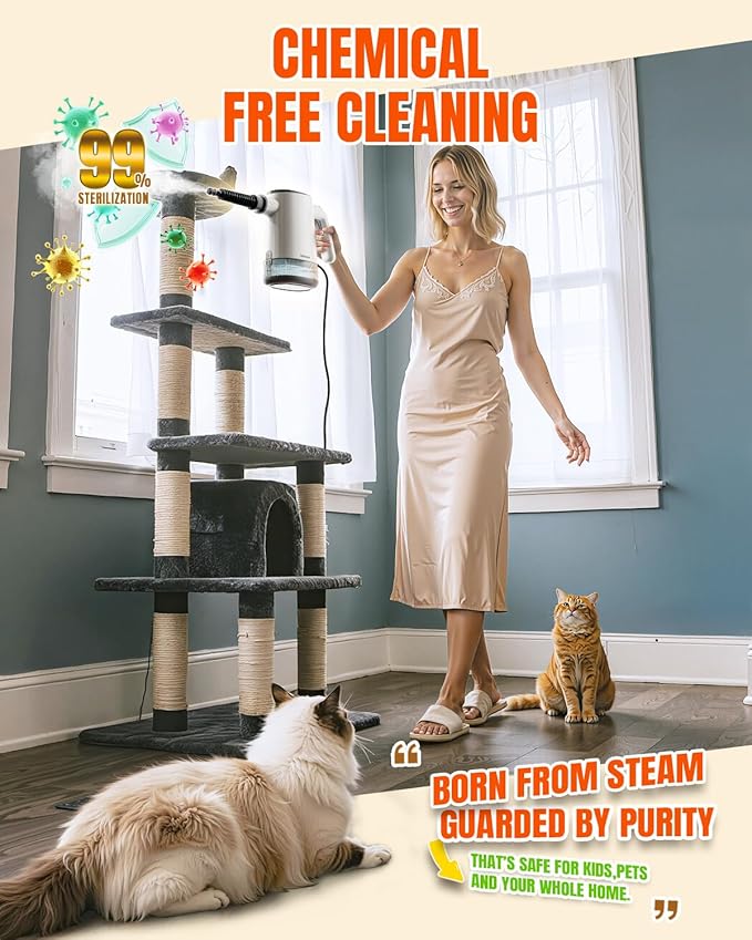 TEEVOGO Pressurized Steam Cleaner, 15s Instant Heat Handheld Steam Cleaner - Image 6