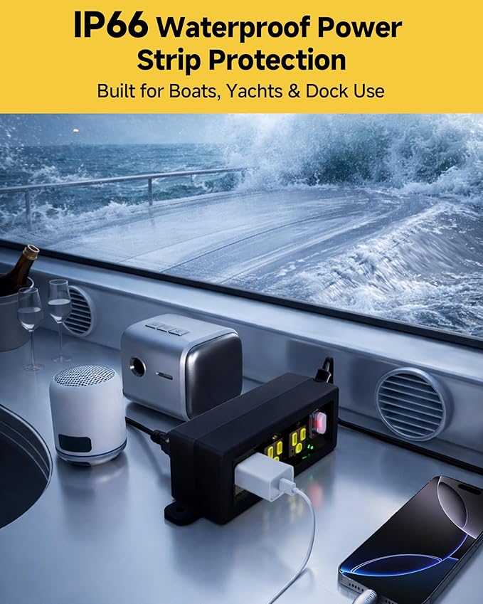 IP66 Outdoor Power Strip Waterproof, Iwister Heavy Duty Surge Protector - Image 8