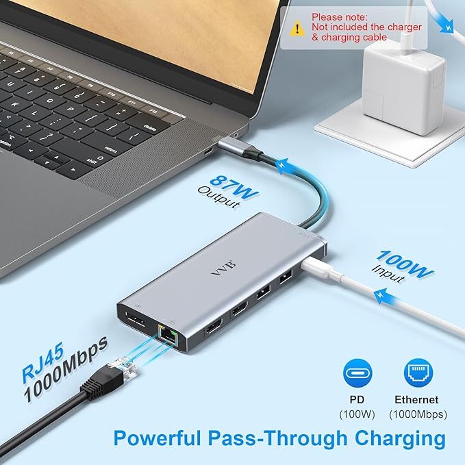 USB C Laptop Docking Station Dual Monitor HDMI - Image 6