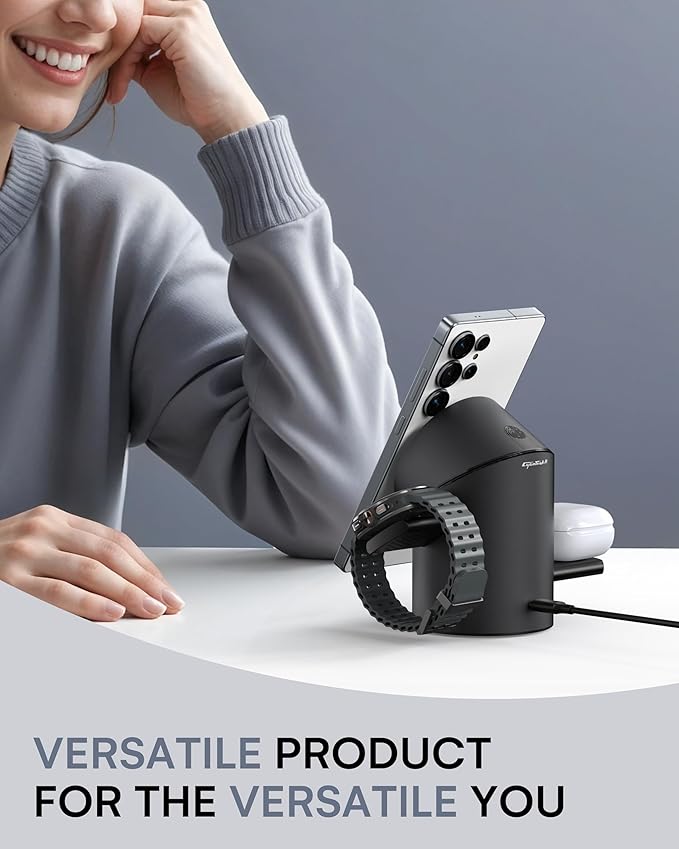 ZEEHOO 3 in 1 Charging Station for Samsung, Wireless Charger Stand, Qi2 15W - Image 8