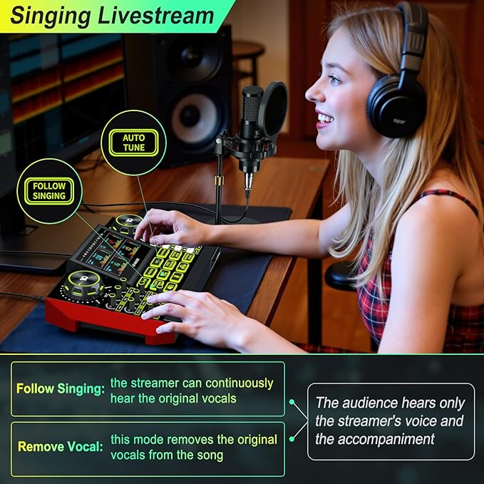 Podcast Microphone Bundle with Live Sound Card Audio Mixer, Podcast Equipment - Image 6