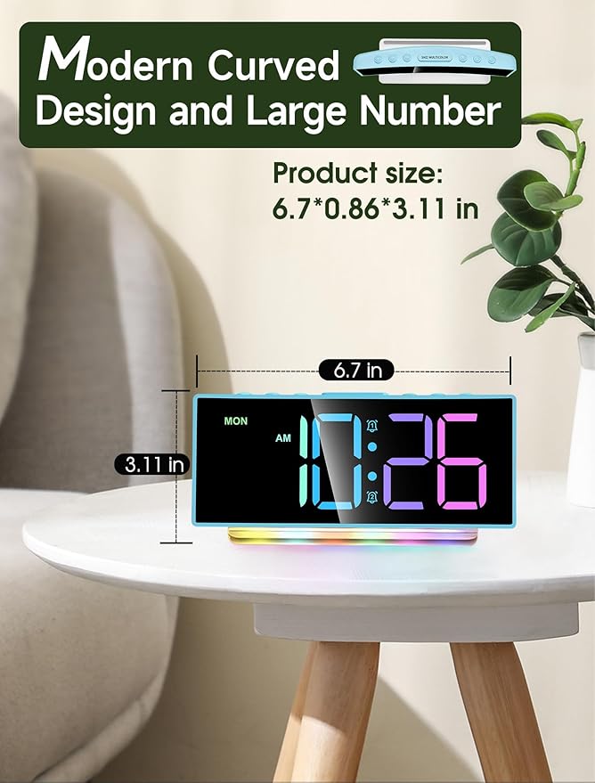 Cadmos Loud Alarm Clock for Heavy Sleepers Adults, Digital Desk Clock - Image 2