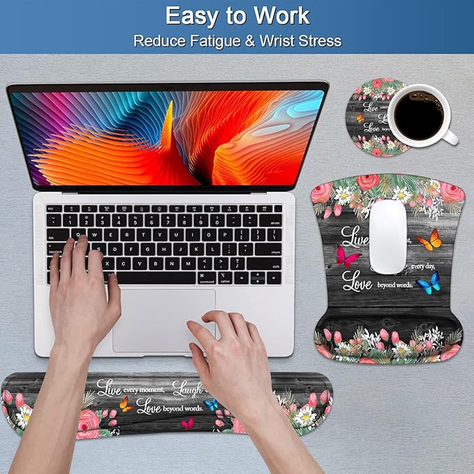 Keyboard Wrist Rest and Mouse Pad Wrist Support Set - Image 4