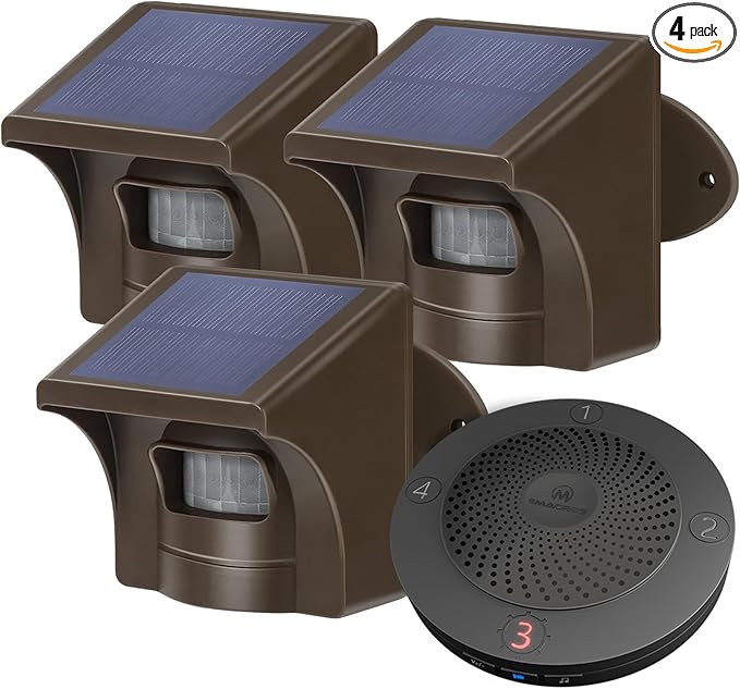 eMACROS Solar Wireless Driveway Alarm — 1/2 Mile Long Range Motion Sensor by eMACROS