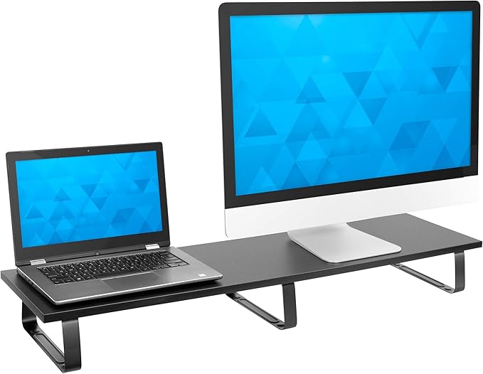 Mount-It! 39" Extra Long Dual Monitor Stand Riser – Ergonomic Desk Organizer by Mount-It