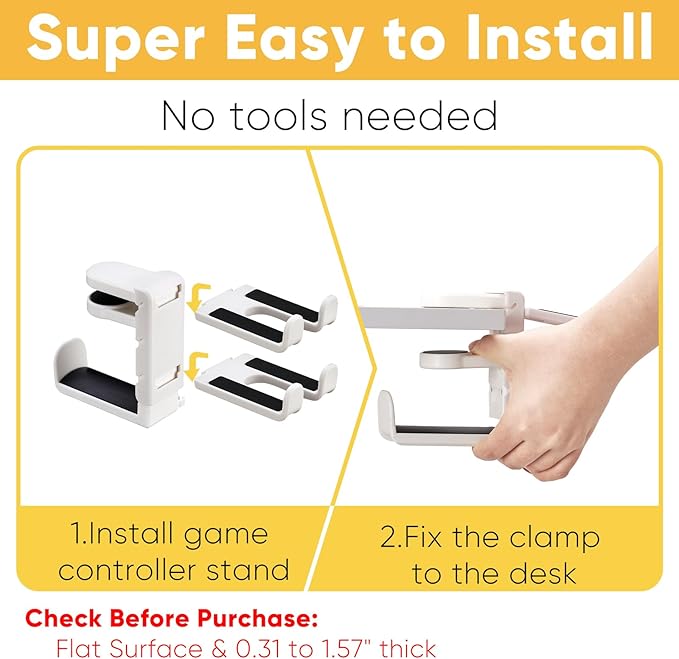 3-in-1 Under Desk Headphone Hanger - Image 6