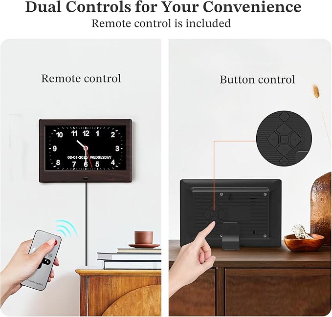7'' Digital Clocks, 12 Reminders & 6 Alarms, Dementia Clock - Image 4