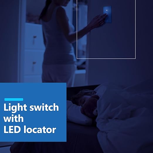 LIDER Minimalist Design Matte Finish Lighted Decorator Switch, Frameless Paddle - Image 5
