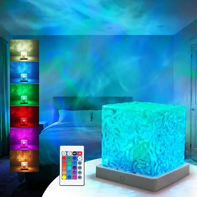 Ocean Wave Projector Light, 16 Colors Galaxy Projector Night Light Water Ripple by ELOUYCKE