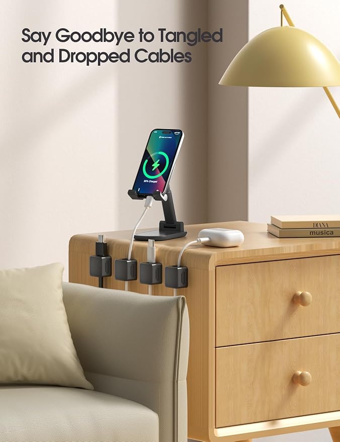 20 Pack Cord Organizer Holder, Strong Adhesive Desk Cable Management Magnetic - Image 2