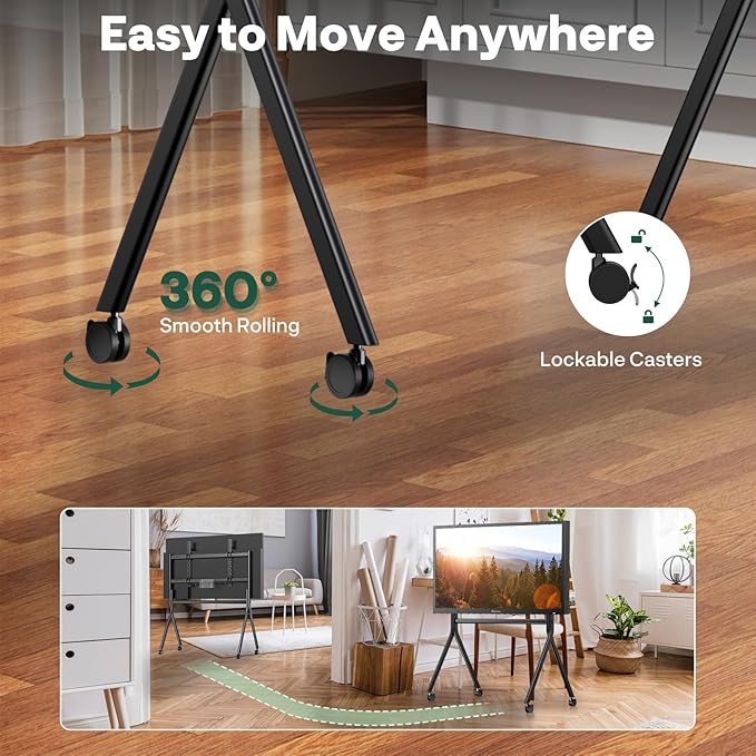 Sylvox TV Floor Stand for 65-75 Inch TVs, Heavy Duty Rolling TV Stand Max Load - Image 6