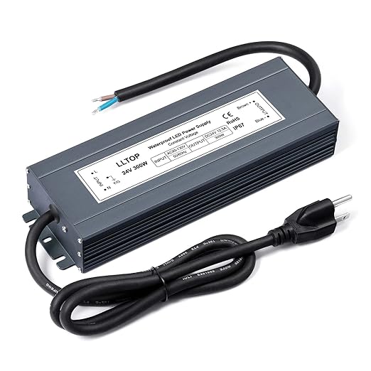 LLTOP LED Power Supply 24V 12.5A 300W LED Driver AC90-130V to 24VDC Converter by LLTOP