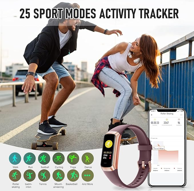 Fitness Tracker with 24/7 Heart Rate Blood Oxygen Sleep Monitor, 1.1" AMOLED - Image 5