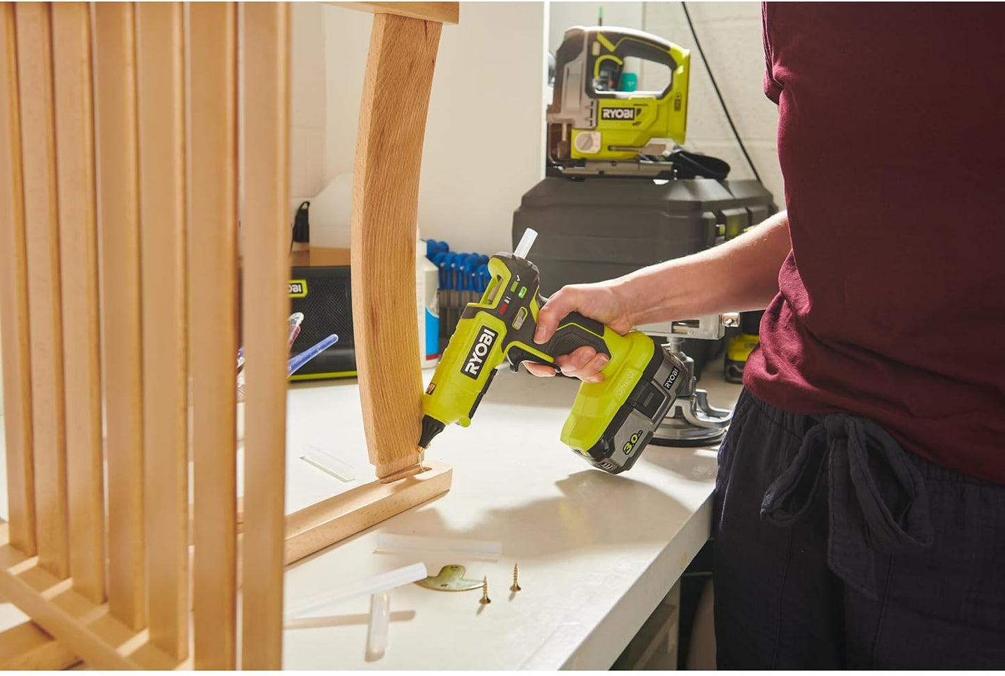 Ryobi RGL18-0 Hot Glue Gun 18V Battery 130/200°C 11/12mm (Body Only)