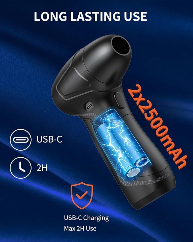 PureWellness Compressed Air Duster Can, Cordless Air Blower, Rechargeable - Image 3