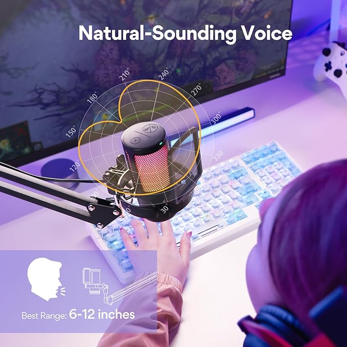 MAONO Gaming USB Microphone, Noise Cancellation Condenser Mic - Image 5