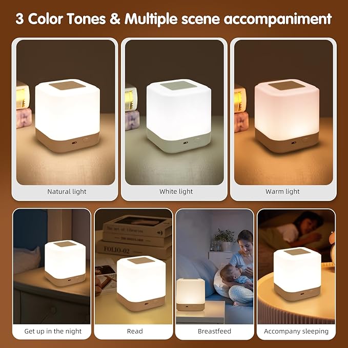 LIPKAHH Touch Lamp for Nightstand, Speech Control Bedside Lamp Touch Control - Image 8