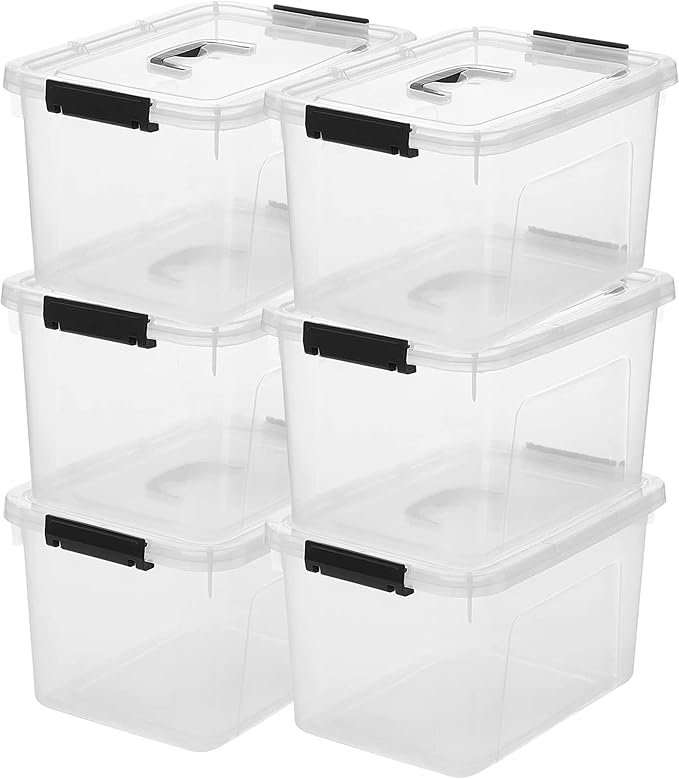 JUJIAJIA Clear Storage Latch Box 12 Quart, Plastic Organizing Box/Bin by JUJIAJIA