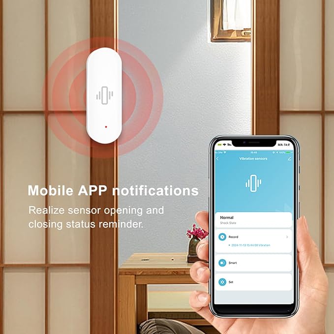 Smart Vibration Sensor: Wireless Glass Break Detector, WiFi Door Sensor - Image 3