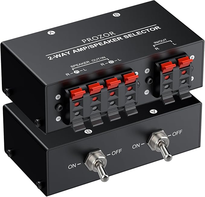 PROZOR 2-Zone Speaker Switch Box, 2-Way Amp/Speaker Selector by PROZOR