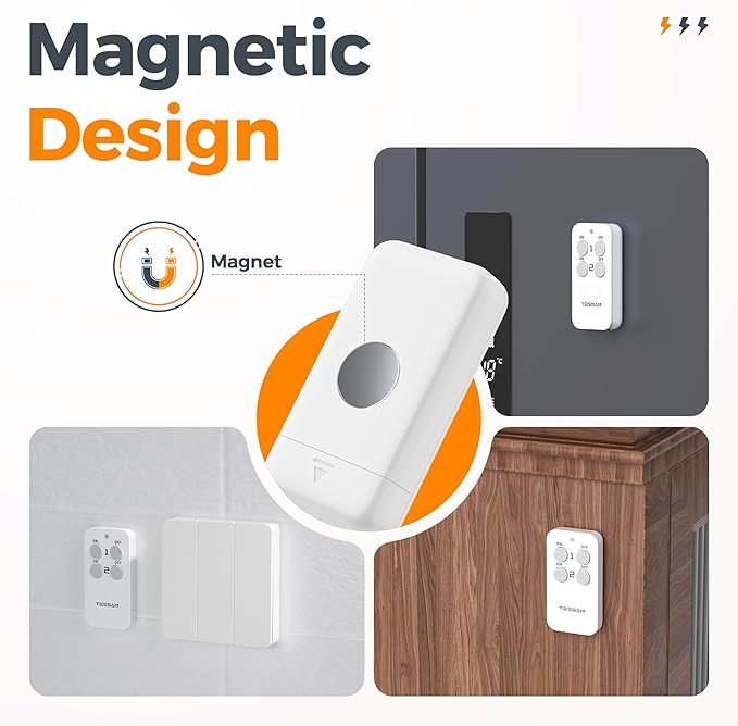 Remote Control Outlet Plug, TESSAN Wireless Light Switch Kit 100ft RF Range - Image 5