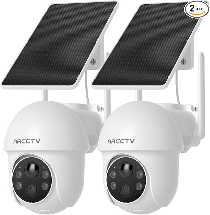 ARCCTV Solar Security Cameras Wireless Outdoor, 4MP 360° View Battery Powered by ARCCTVSecurity
