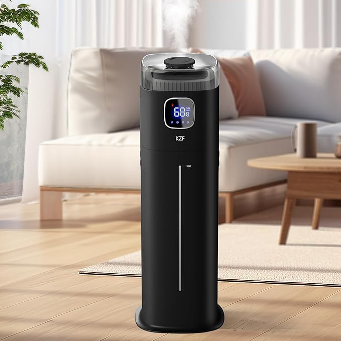 KZF Large Humidifier for Bedroom, 9L/2.5Gallon Ultrasonic Cool Mist Humidifier by BreathePureLiveNaturally