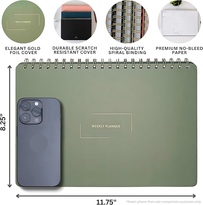 Undated Weekly Planner | 8.25” x 11.75” Work To-Do Notebook | ADHD Academic - Image 5