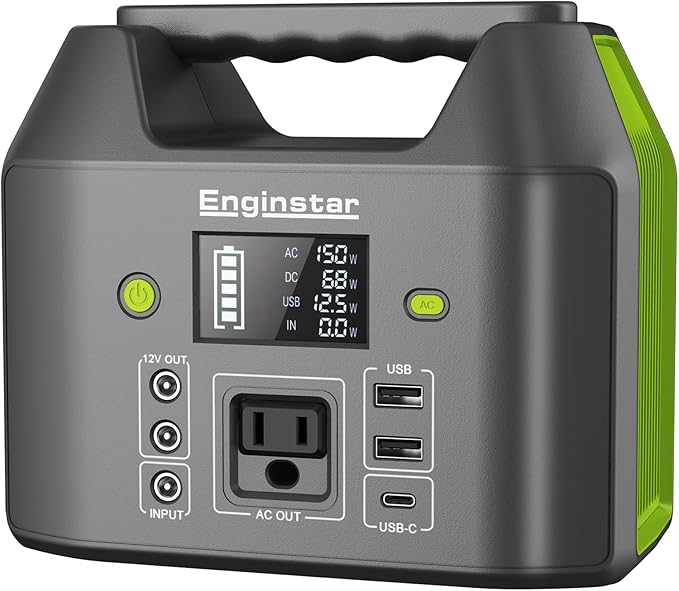 EnginStar Portable Power Station, 150W 155Wh Power Bank by ENGINSTAR
