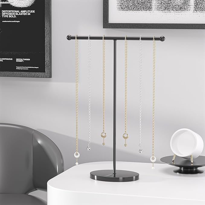 Justsoso Metal T-Bar Necklace Holder Stand, Necklace Hanging Display Stand - Image 5