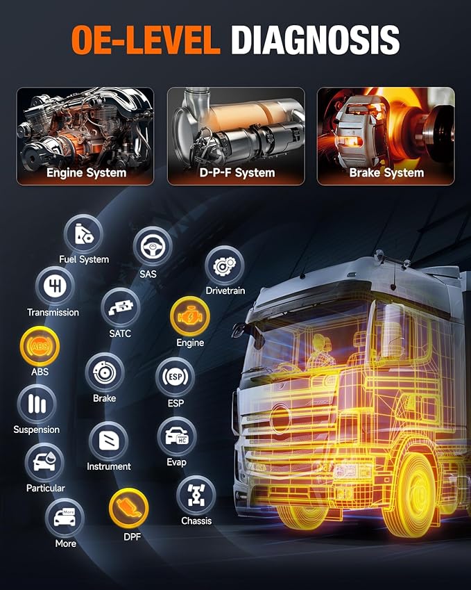 ANCEL HD3400 Pro Heavy Duty Truck Scanner | DPF Regeneration, Lifetime Free - Image 6