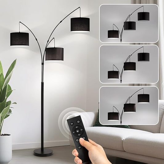 Fansdrick Floor lamp with Remote, 3 Light Arc Floor Lamps by Fansdrick