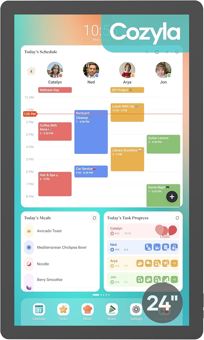 Cozyla Mate Digital Calendar+ 2: 24 Inch Wall Touch Screen Chore Chart by CozylaMate