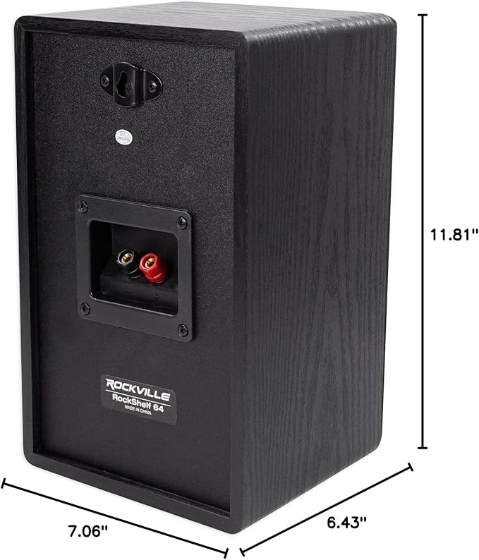 Rockville Pair RockShelf 64B V2 400W Black 6.5" Bookshelf Speakers, 4 Ohm - Image 10