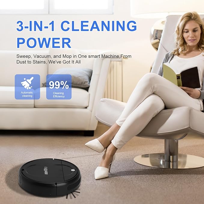 Robot Vacuum, Featuring a 3-in-1 Comprehensive Cleaning System That vacuums and - Image 2
