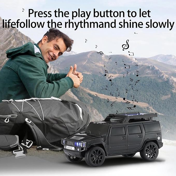 WSTER WS-696 Solar Bluetooth Replica Speaker – Portable Modern Off-Road Car - Image 3