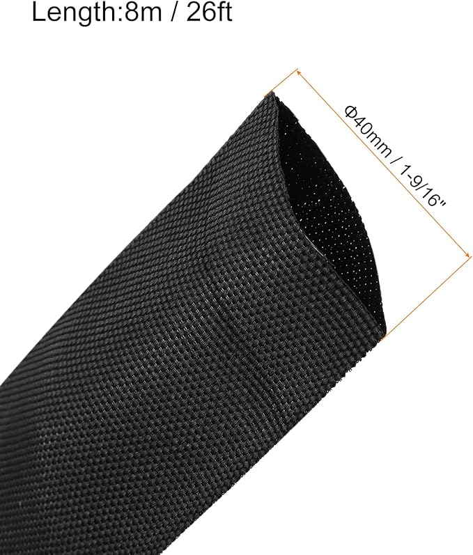 MECCANIXITY Braided Cable Sleeves Heat Shrinkable Fabric Sleeving, 1 9/16" 26ft - Image 2