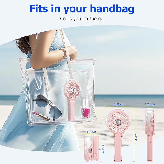 HandFan 2025 Upgraded Portable Misting Fan, Two Button Easy Operation, Handheld - Image 7