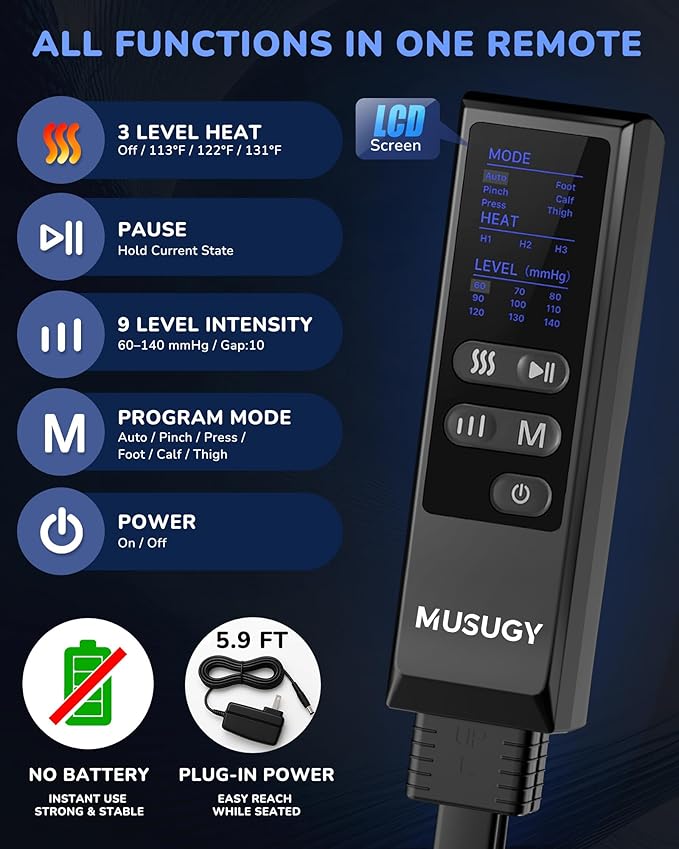 Musugy Leg Massager with Heat and Compression : Sequential Compression Boots - Image 6
